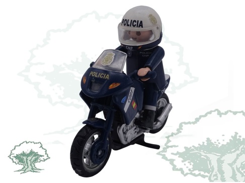 Muñeco articulado Policía Nacional motorista