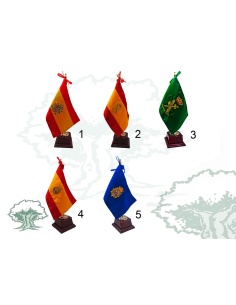 Bandera sobremesa peana rectangular