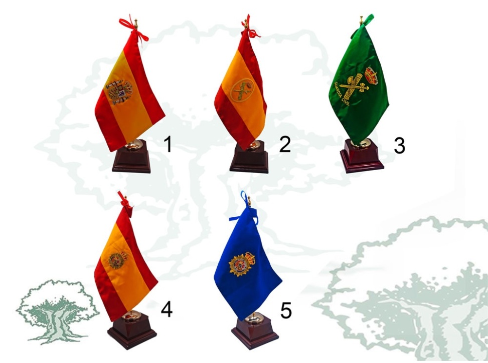 Bandera sobremesa peana rectangular