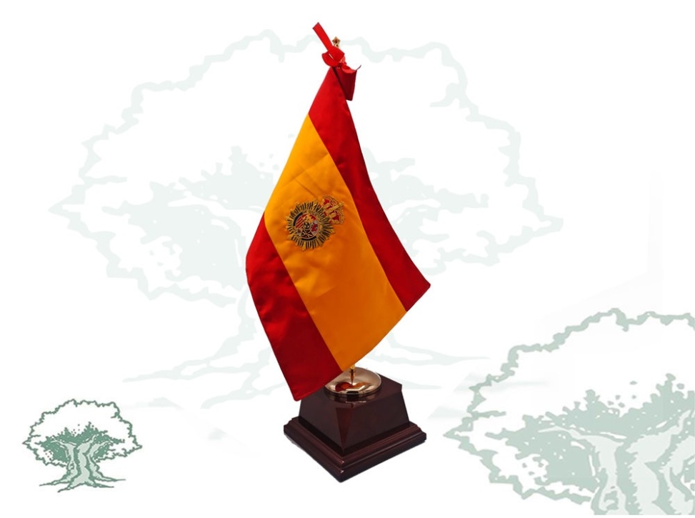 Bandera sobremesa peana rectangular