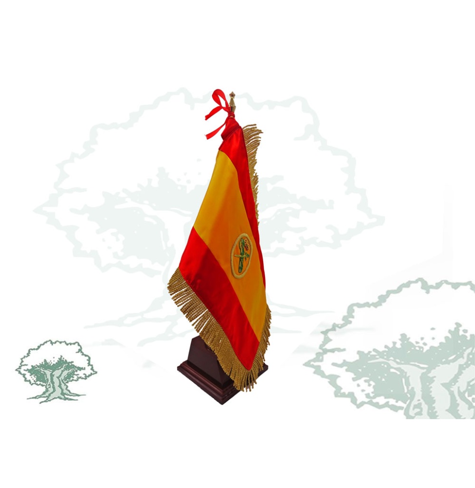 Bandera de España de sobremesa Guardia Civil con peana rectangular