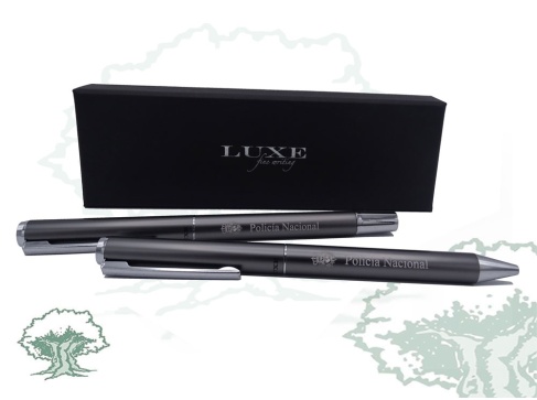 Set bolígrafo y rollerball Policía Nacional gris oscuro