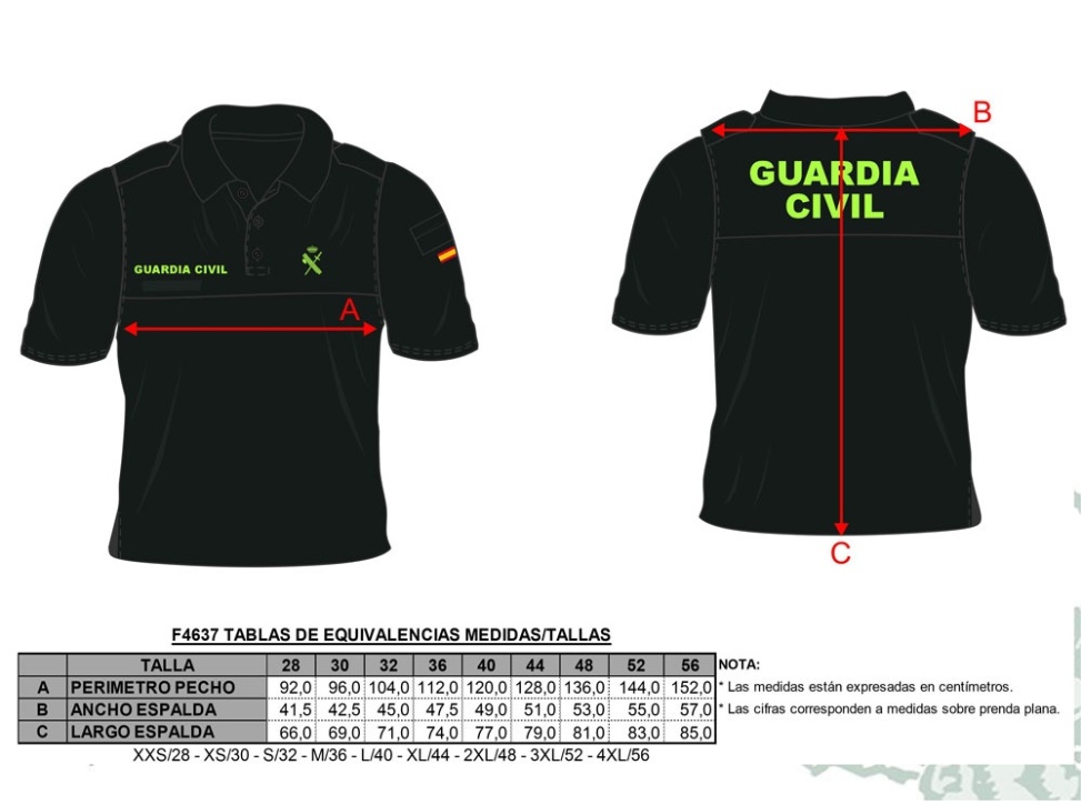 Polo GRS de la Guardia Civil fluor