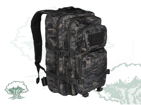 Mochila Miltec Dark Camo Laser Cut Assault 36 litros