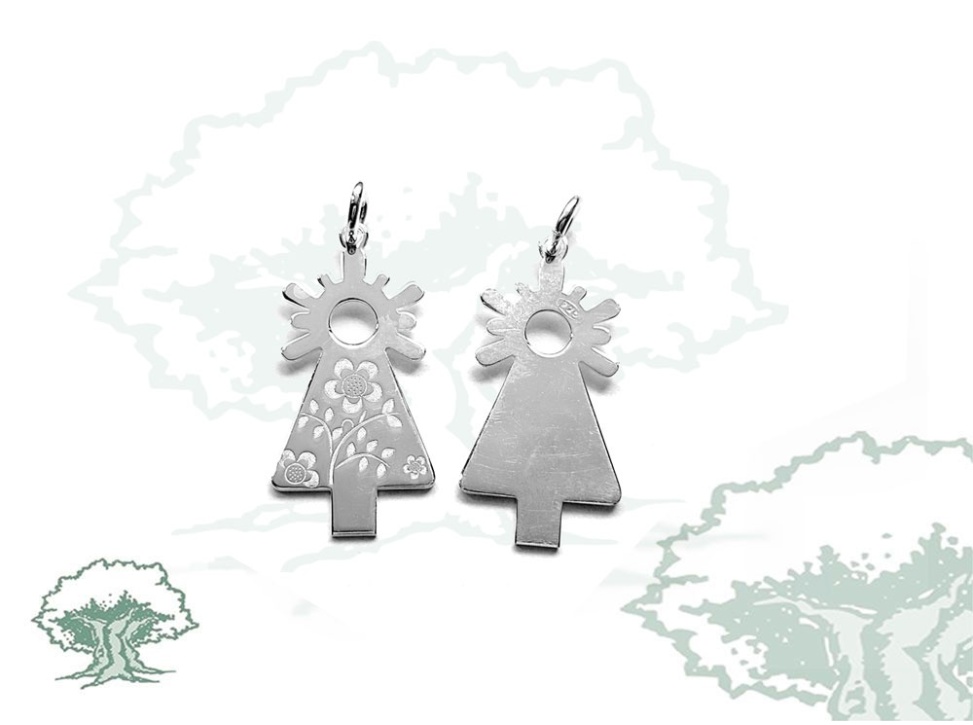 Colgante Virgen del Pilar silueta de plata