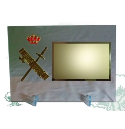 Placa dedicatoria Guardia Civil cristal horizontal