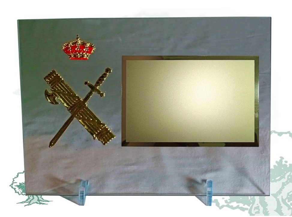 Placa Guardia Civil de cristal horizontal