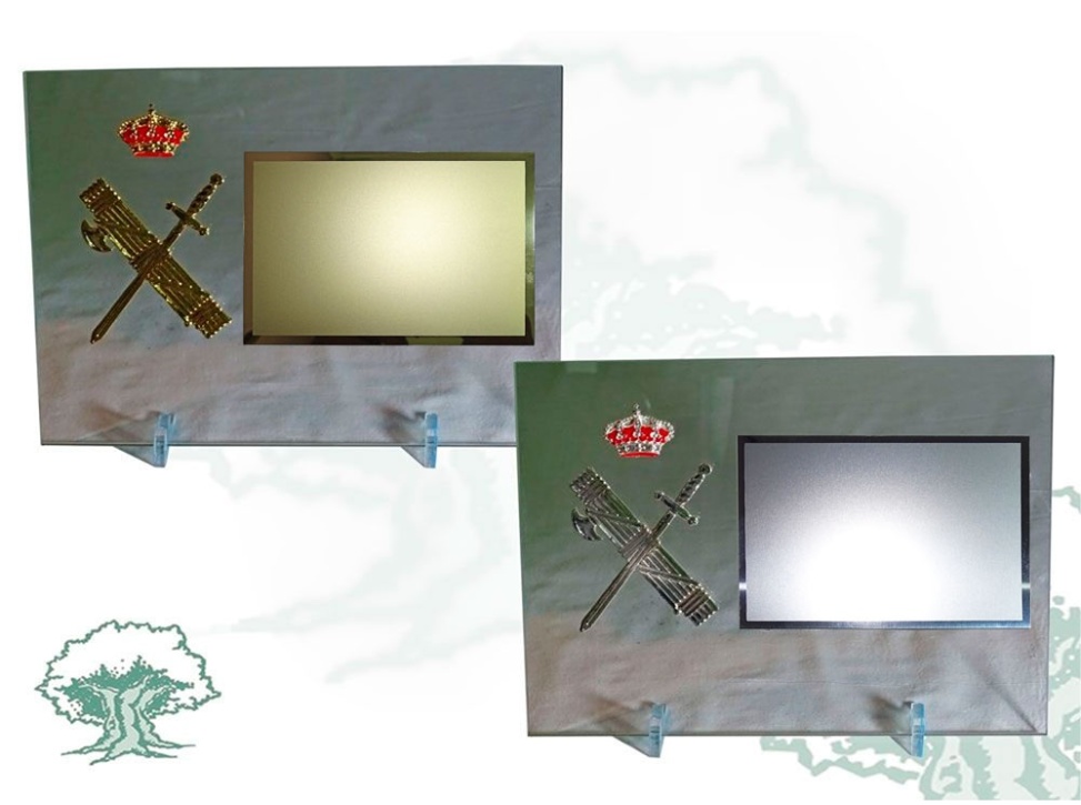 Placa Guardia Civil de cristal horizontal