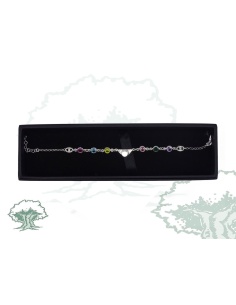 Pulsera con tricornio y piedras de plata