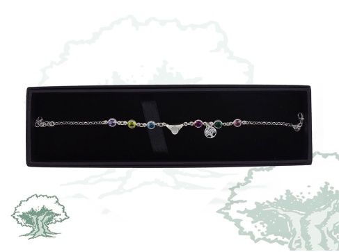 Pulsera árbol de la vida con piedras y tricornio