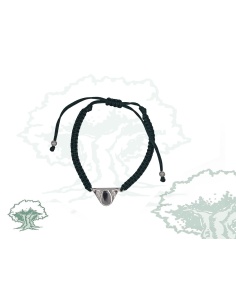Pulsera de hilo con tricornio de plata