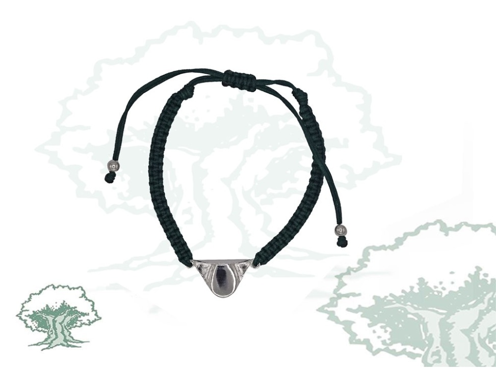 Pulsera de hilo con tricornio de plata