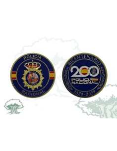 Moneda 200 aniversario Policia Nacional color