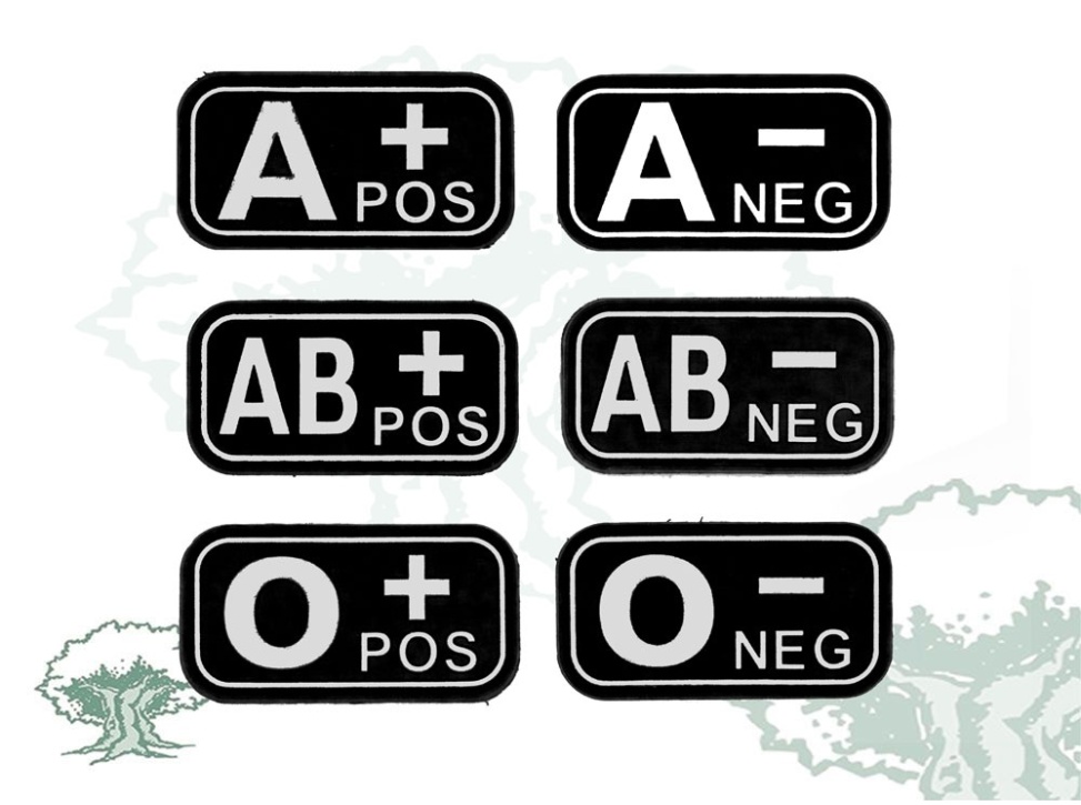 Parche grupo sanguíneo negro