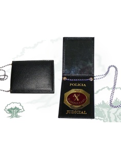 Cartera para colgar Policía Judicial Guardia Civil con chapa octogonal