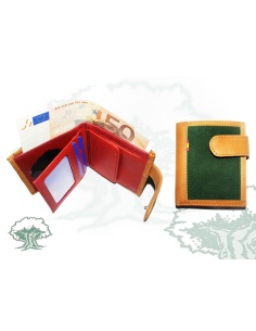 Cartera monedero doble serraje con chapa