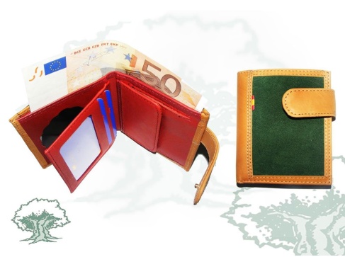 Cartera monedero con chapa con doble serraje