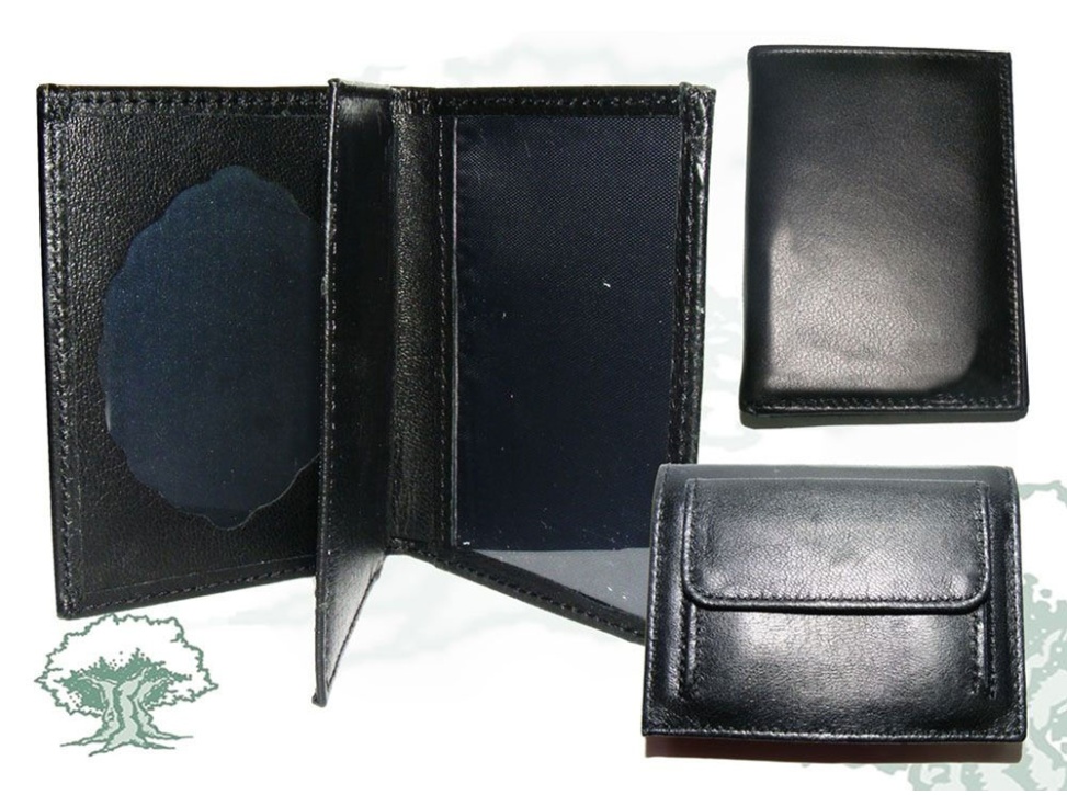 Cartera monedero con chapa en negro