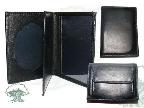 Cartera monedero negra con chapa