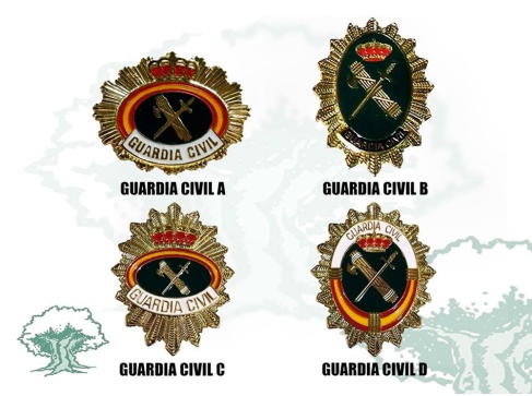 Cartera tarjetero marrón Guardia Civil con chapa