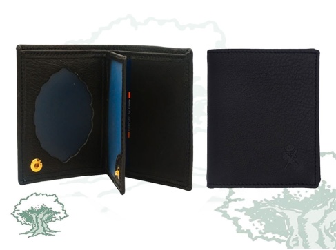 Cartera tarjetero negra Guardia Civil con emblema y chapa