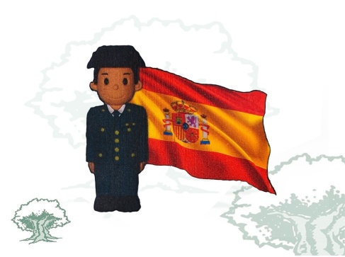 Imán Guardia Civil con bandera de España