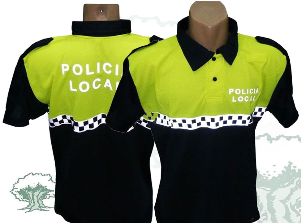 Polo Policía Local manga corta bicolor damero doble en pecho
