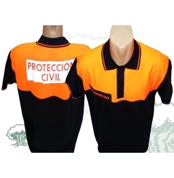 Polo bicolor de manga corta Protección Civil