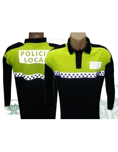 Polo Policía Local manga larga damero pecho