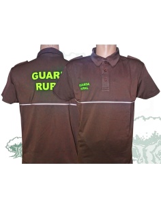 Polo Guarda Rural manga corta marrón