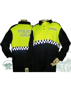 Polo Policía Local manga larga Coolmax damero pecho