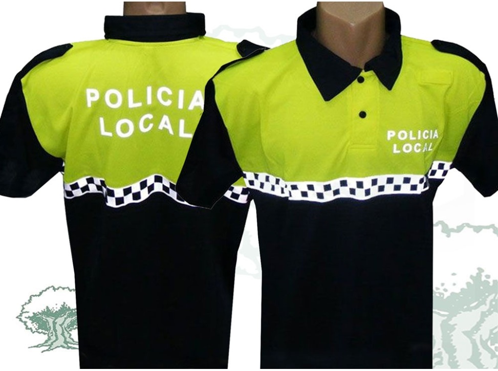 Polo Policía Local manga corta Coolmax bicolor con damero en pecho