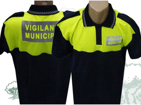 Polo Vigilante Municipal manga corta con damero en cuello