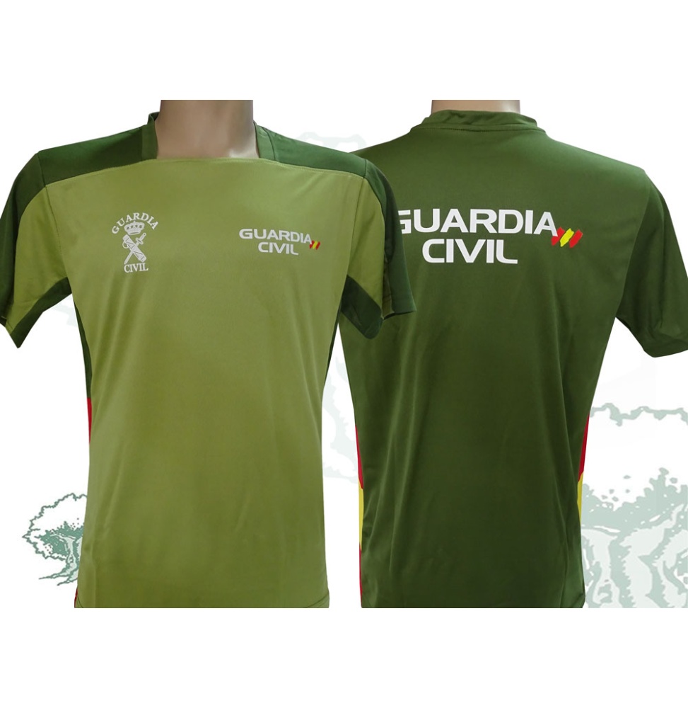 Camiseta técnica Guardia Civil verde bicolor