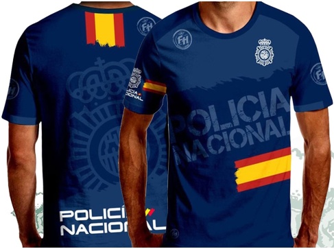 Camiseta técnica Policía Nacional Fuerza y Honor marino