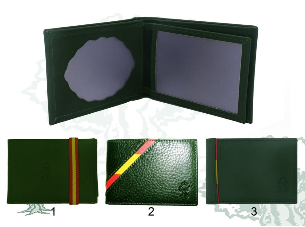 Cartera Guardia Civil verde con chapa