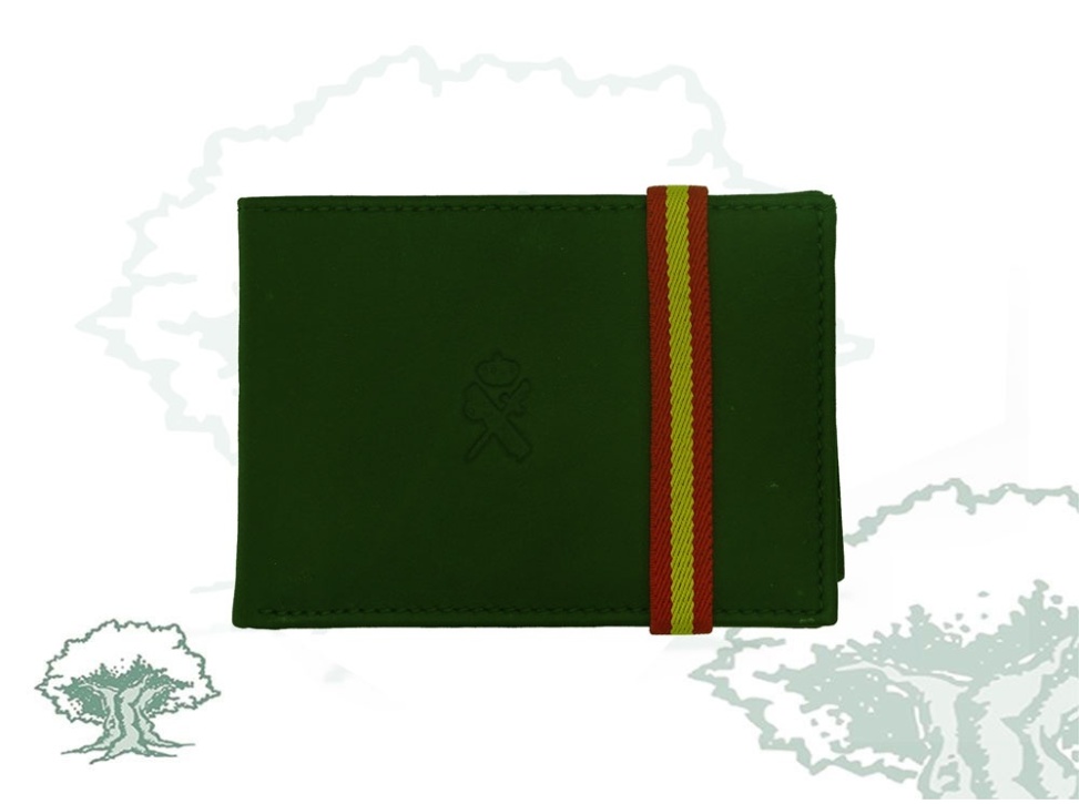 Cartera Guardia Civil verde con chapa