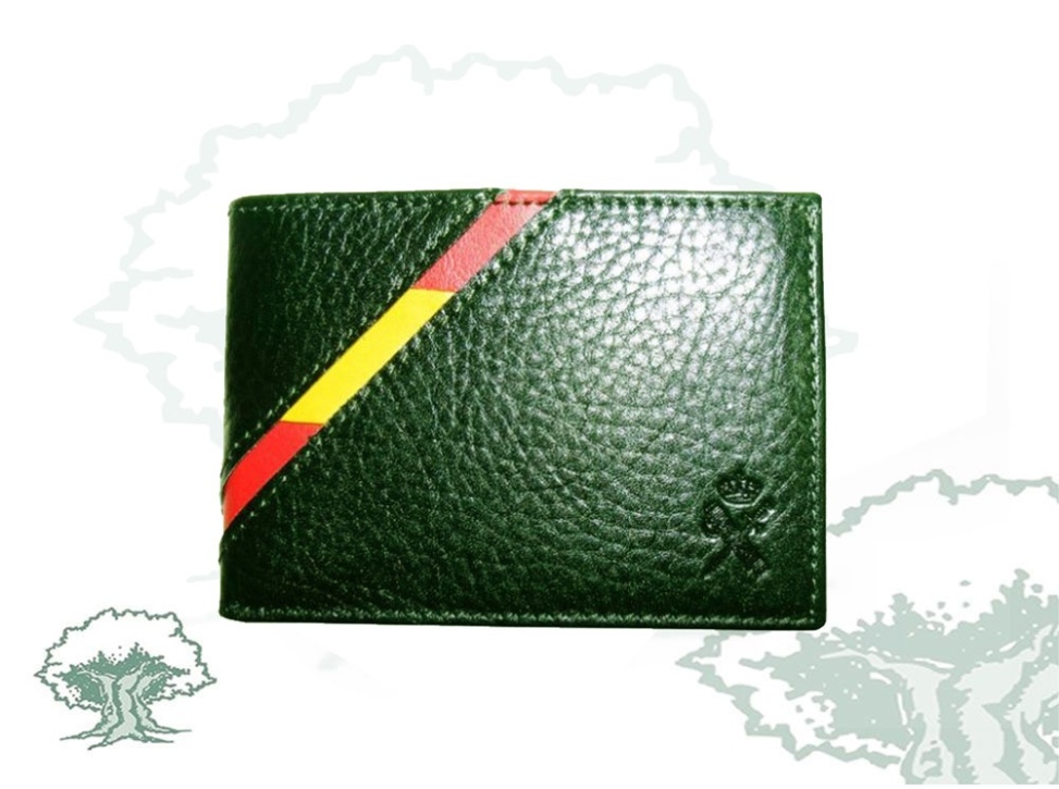 Cartera Guardia Civil verde con chapa