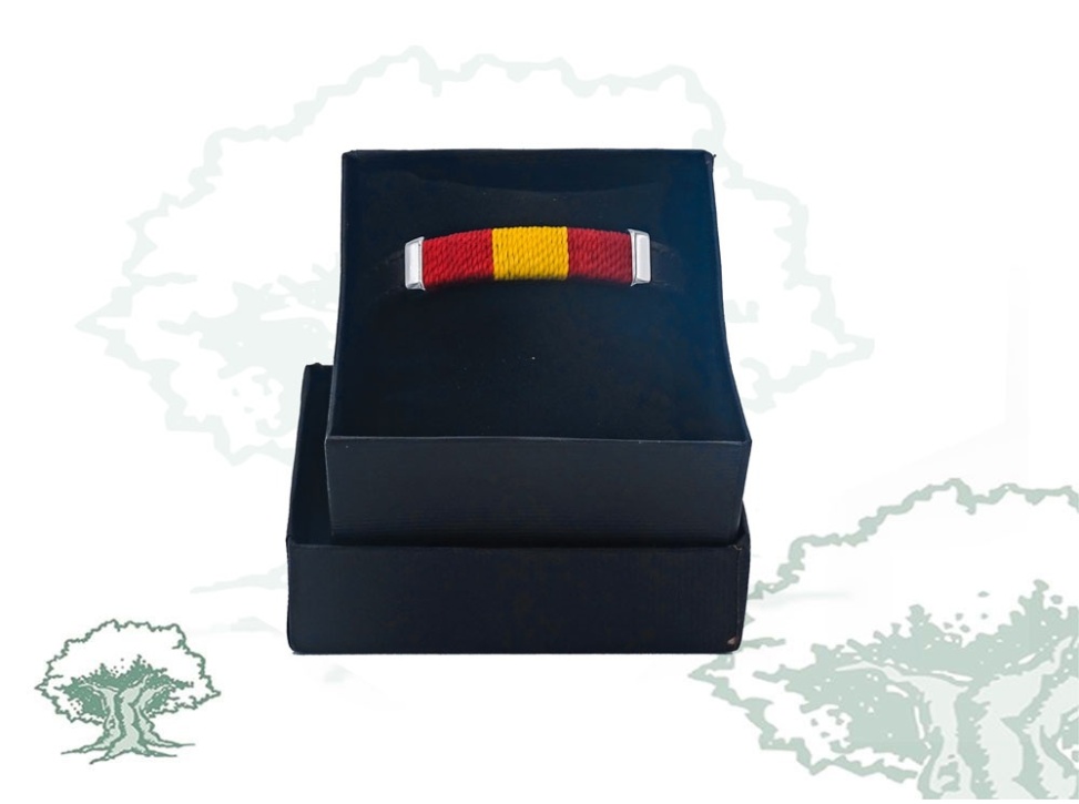 Pulsera España de cuero e hilo