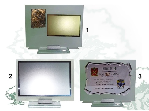 Placa dedicatoria de cristal traslúcido Guardia Civil varios modelos