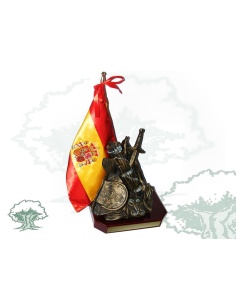Alegoría Guardia Civil color bronce con bandera de España
