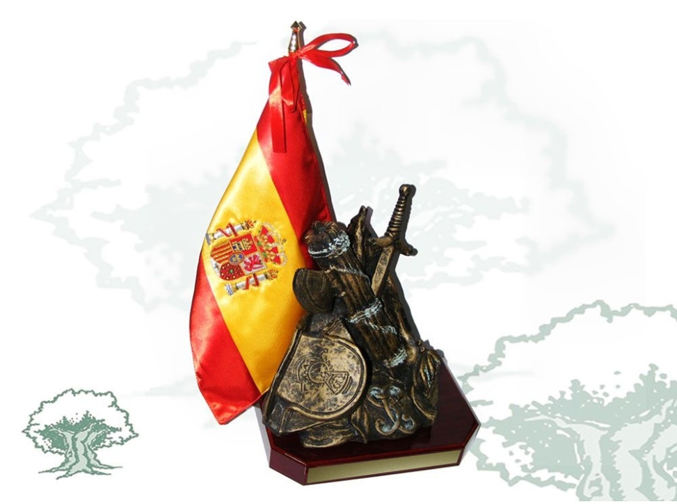 Alegoría Guardia Civil color bronce con bandera de España