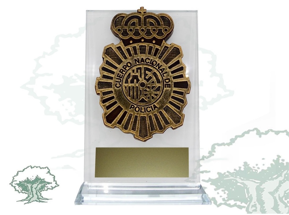 Placa Policía Nacional resina de cristal