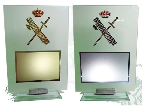 Placa Guardia Civil de cristal con base