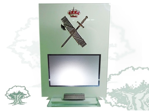 Placa Guardia Civil de cristal con base