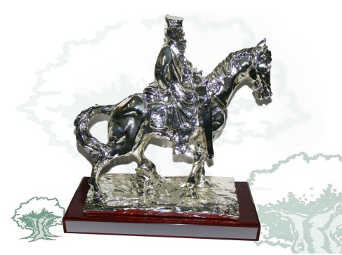 Figura Guardia Civil en caballo de cuello recto bañada en plata Figura Guardia Civil en caballo de cuello recto bañada en plata