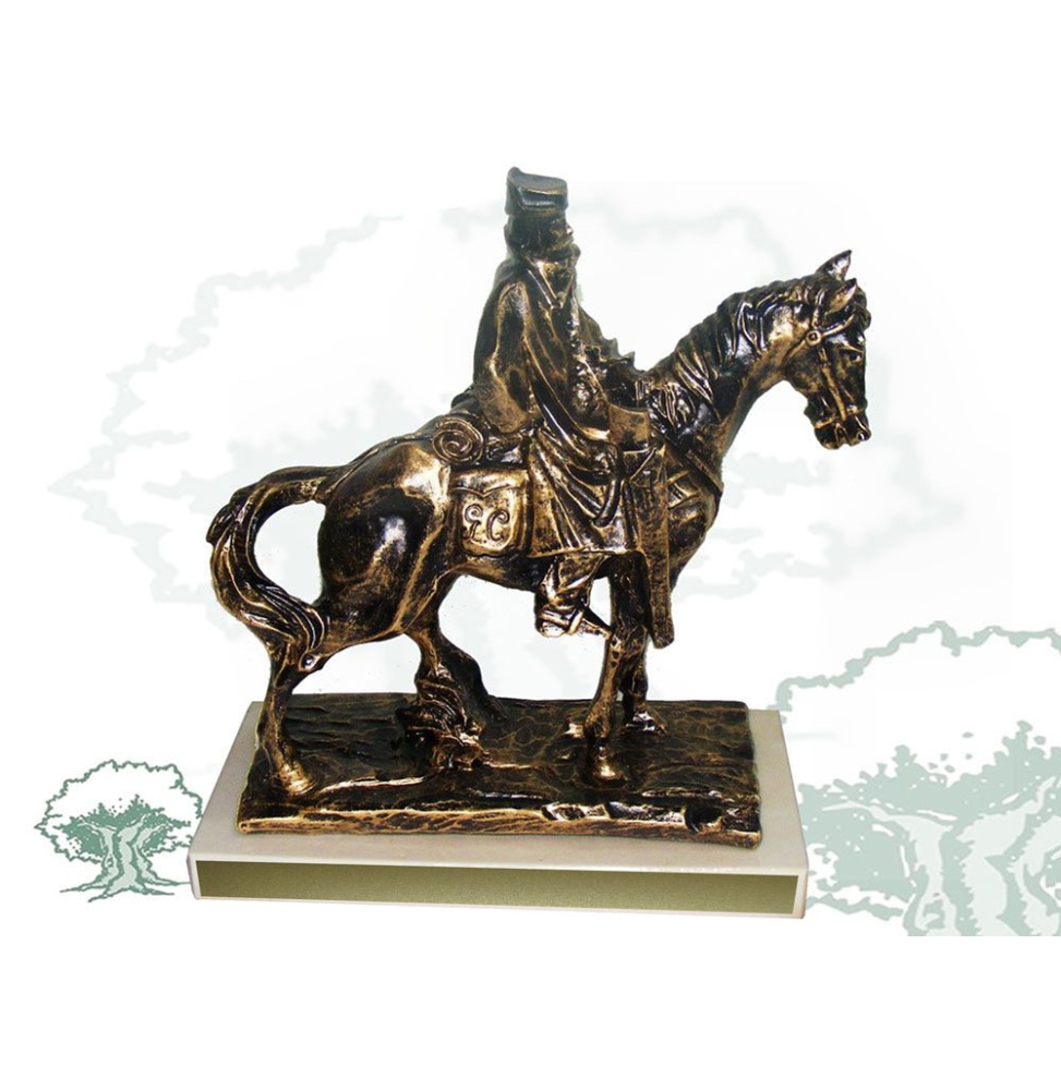 Figura Guardia Civil en caballo de cuello recto color bronce