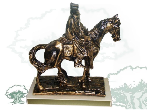 Figura Guardia Civil en caballo de cuello recto color bronce