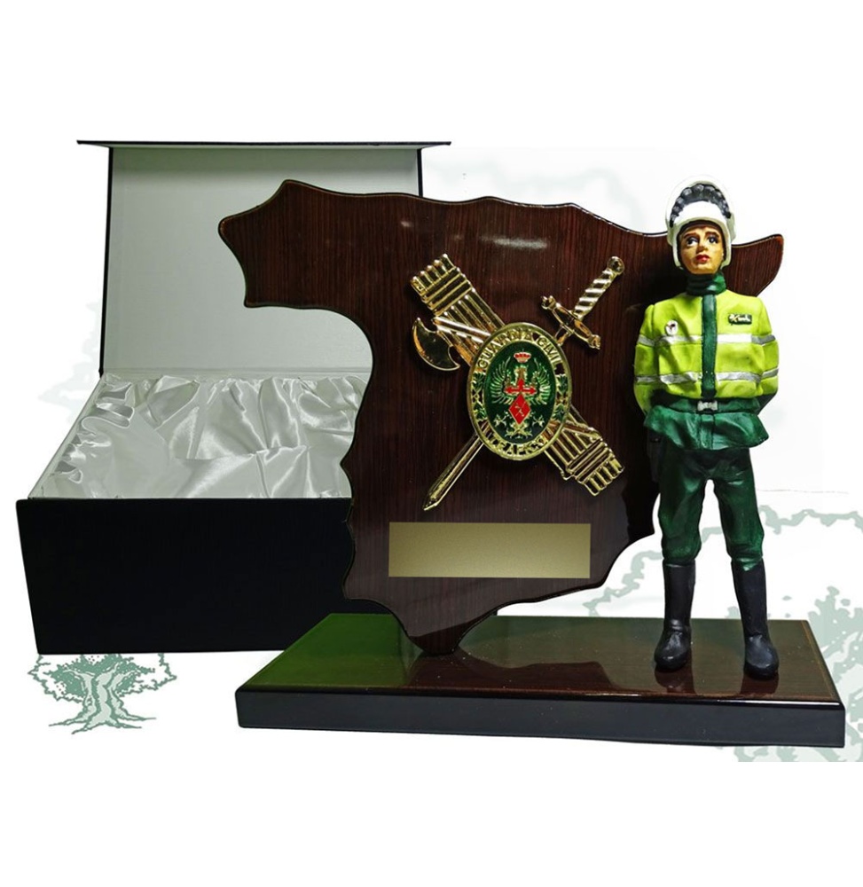 Metopa de escritorio Guardia Civil de Tráfico con figura decorada