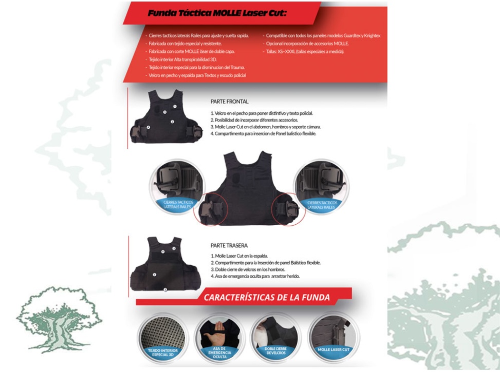 Funda chaleco antibalas Policía Nacional molle